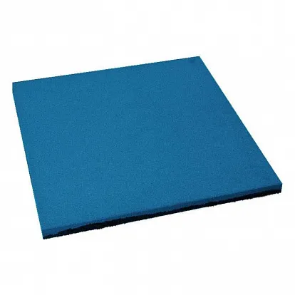 Резиновая плитка Квадрат 500x500x40 мм литая синяя