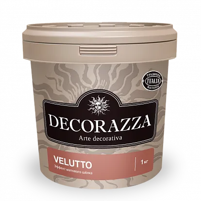 Декоративная штукатурка Decorazza Декоративная краска с эффектом матового шёлка Velluto 1 л