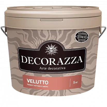 Декоративная штукатурка Decorazza Декоративная краска с эффектом матового шёлка Velluto 5 л